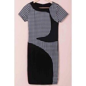 Black Plaid Bodycon Dress 2x